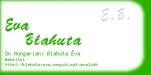 eva blahuta business card
